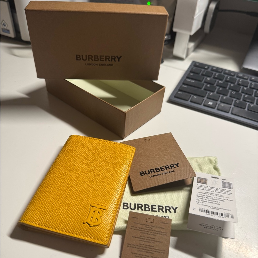 Burberry Mustard Yellow Leather Card Holder
